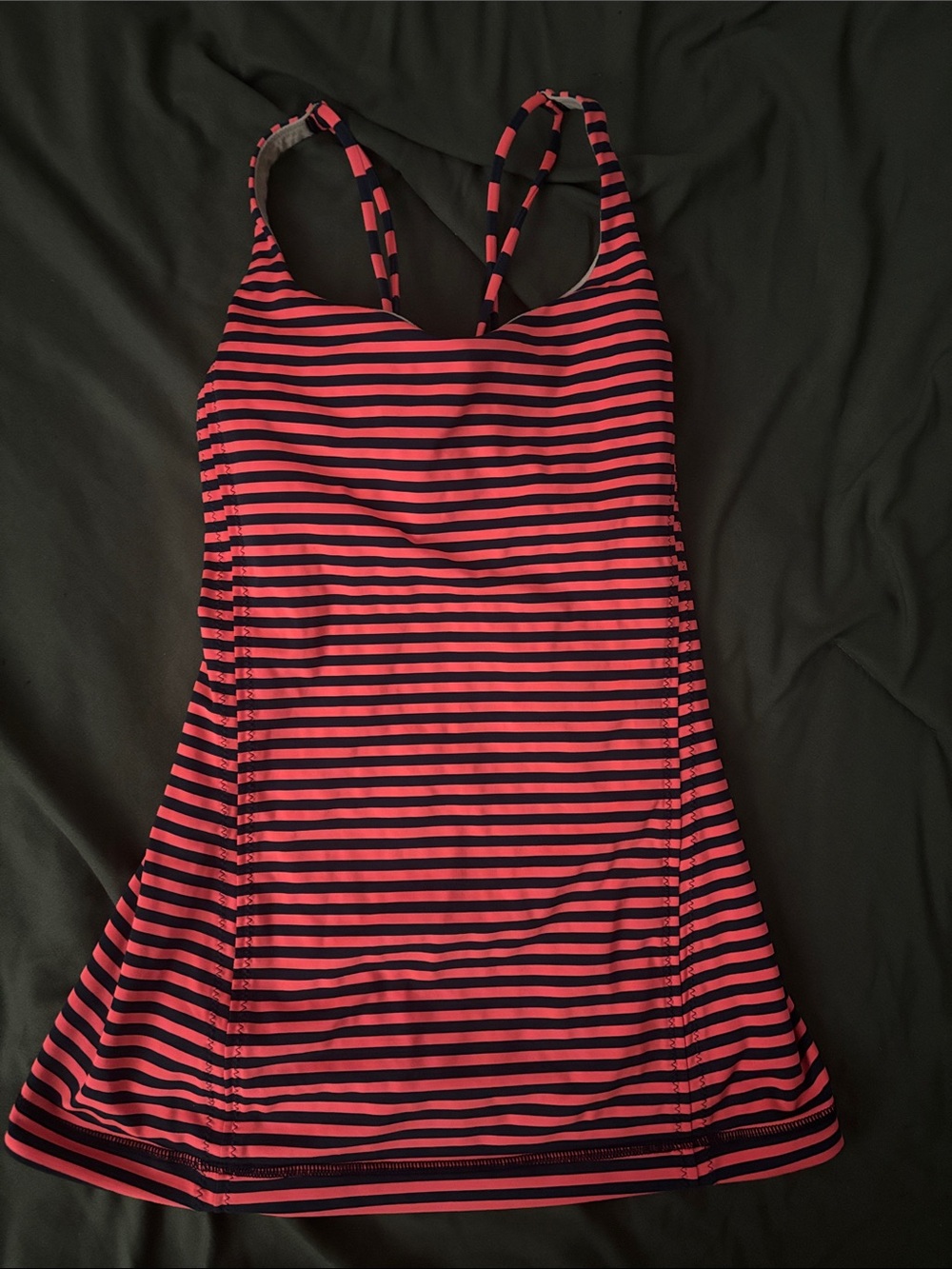 Striped orange & Navy tank top